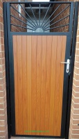 Sunrise aluminium infill / steel frame side gate with lock